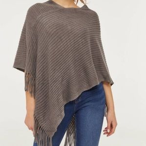 Asymmetrical Fringed Poncho